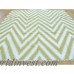 Ivy Bronx Zigzag Flat Weave Kilim Hand-Knotted White/Gold Area Rug RGRG6694